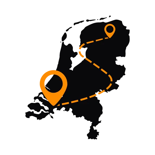 Local move with two points marked inside the country